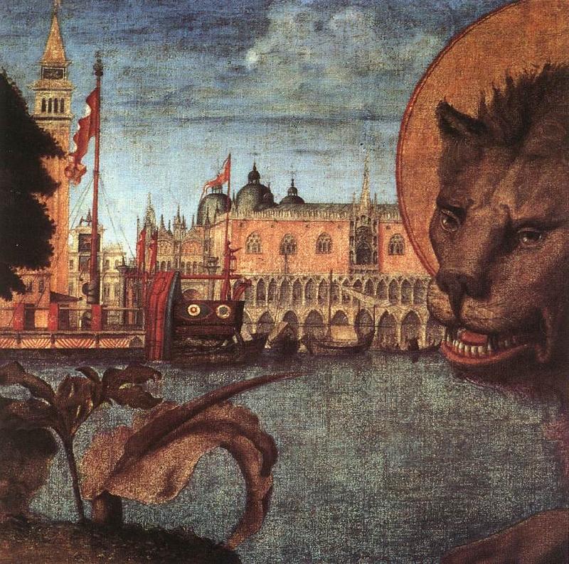 CARPACCIO, Vittore The Lion of St Mark (detail) Sweden oil painting art